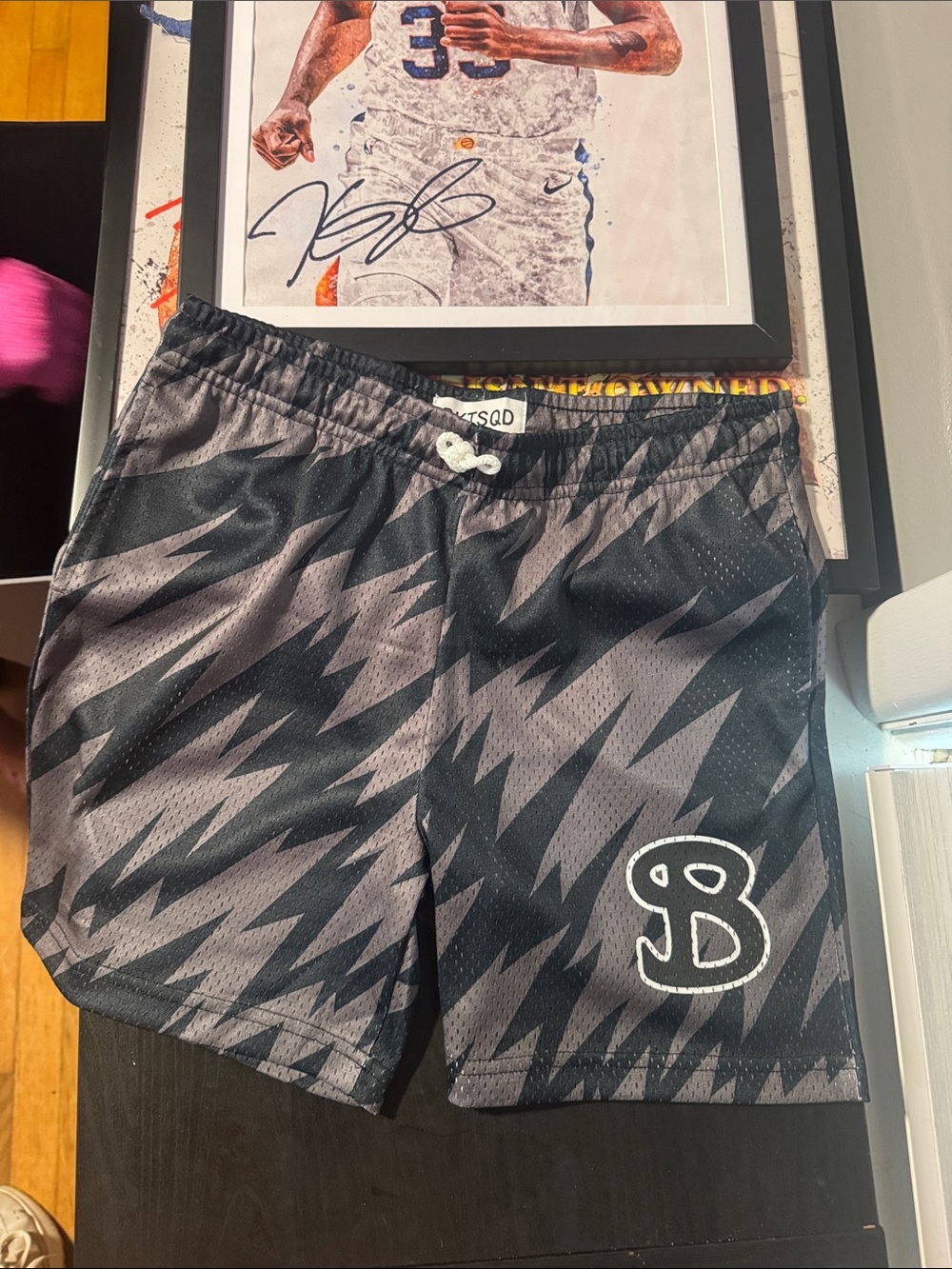 NWT Black & Gray BKTSQD Graphic Athletic Shorts size YXL